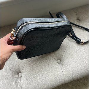 Quince Italian Leather Crossbody in Black